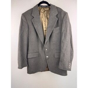 Vintage Roberto Vallali Mens Camel Hair Blend Blazer Gray Classic Fit Sport Coat